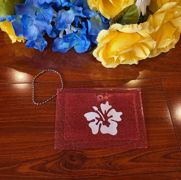 Keychain Wallet- Hibiscus - Picture 1 of 5